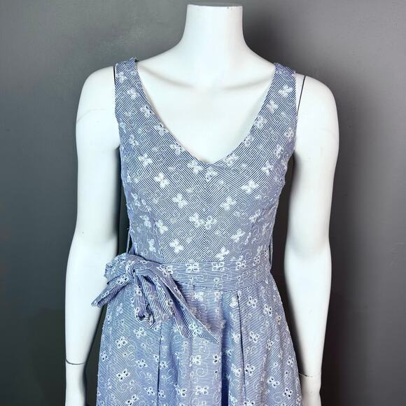 Sandro Ferrone dress IT 40 US small 4 Italy pinstripe seersucker old money‎ maxi - Picture 3 of 16